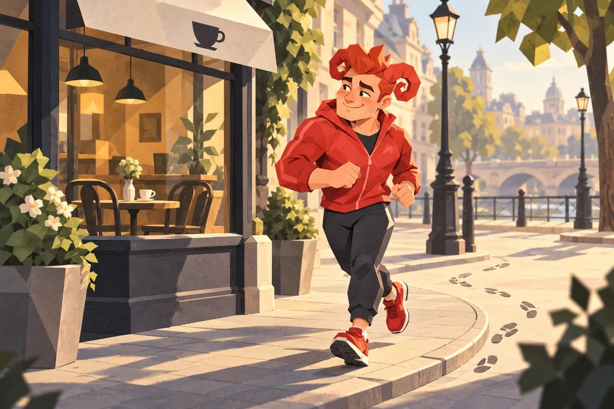 An Aries man jogs past a corner cafe window again, trying to look casually surprised.