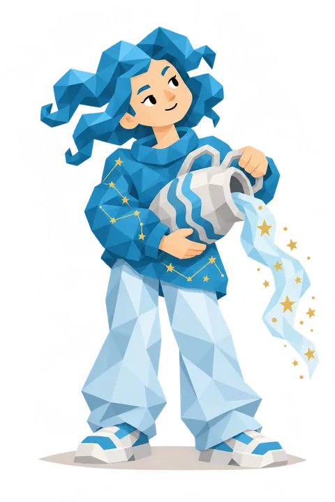 Illustration of a Aquarius female