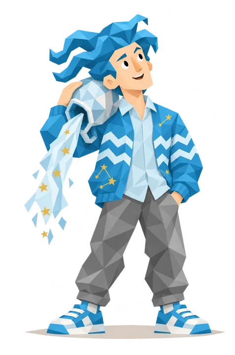 Illustration of a Aquarius male